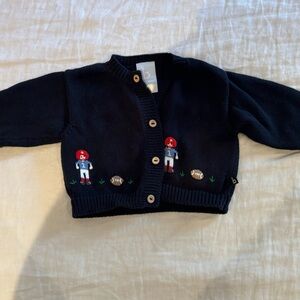 Bella Bliss football cardigan; size 12 mos